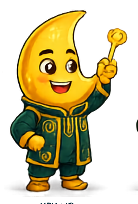 Mascot holding the key